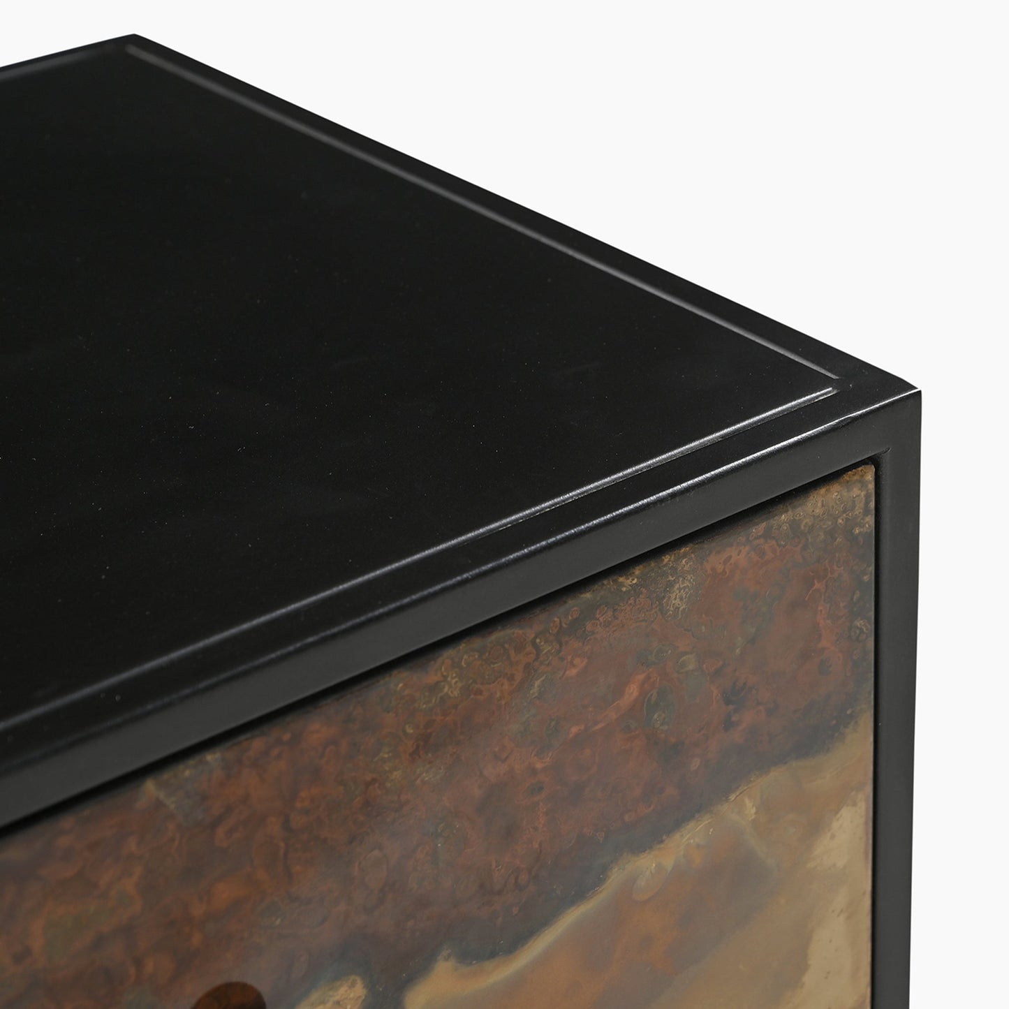 Hendon Two Drawer Iron Bedside Table - Skandi London