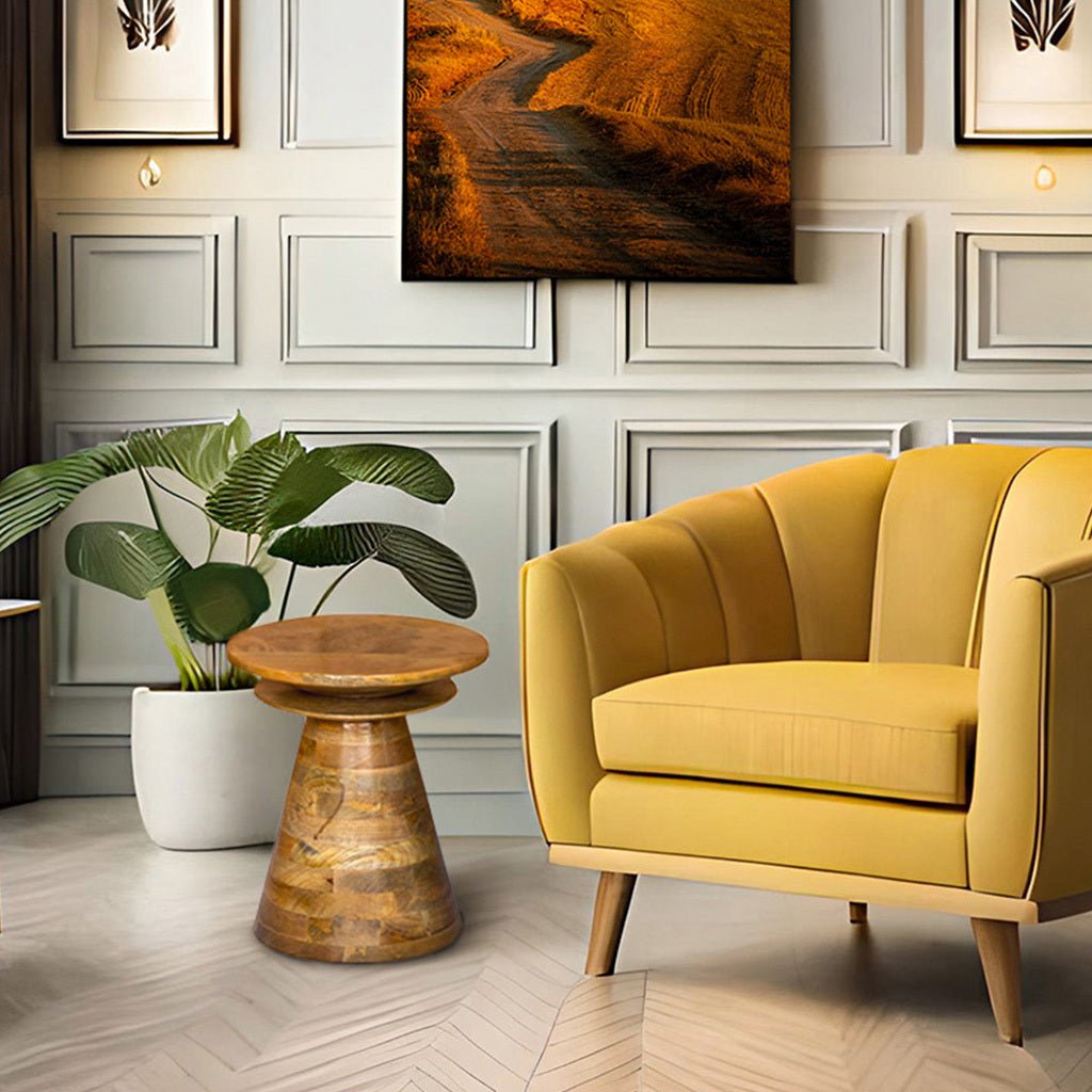 Bloomsbury Conical Mango Wood End Table - Skandi London