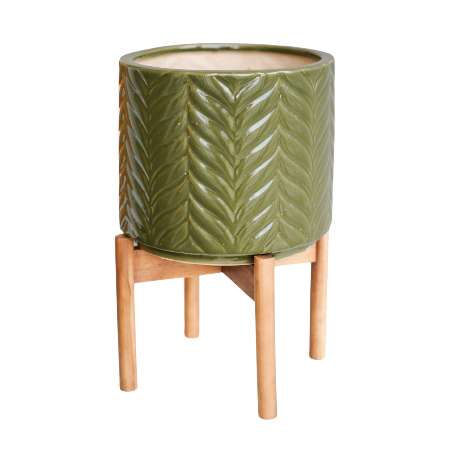 Andebu Chevron Moss Planter Medium - Medium - Skandi London