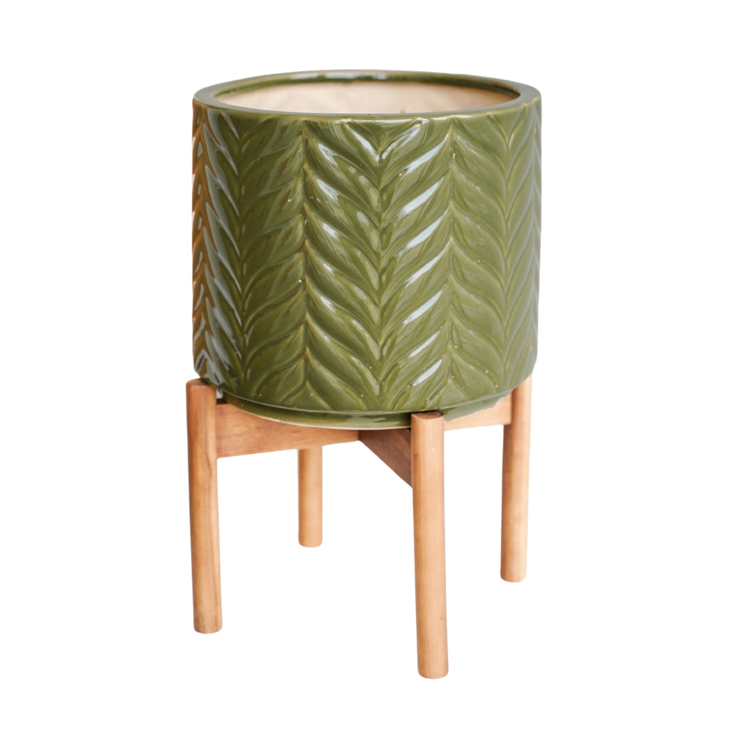 Andebu Chevron Moss Planter Medium - Medium - Skandi London