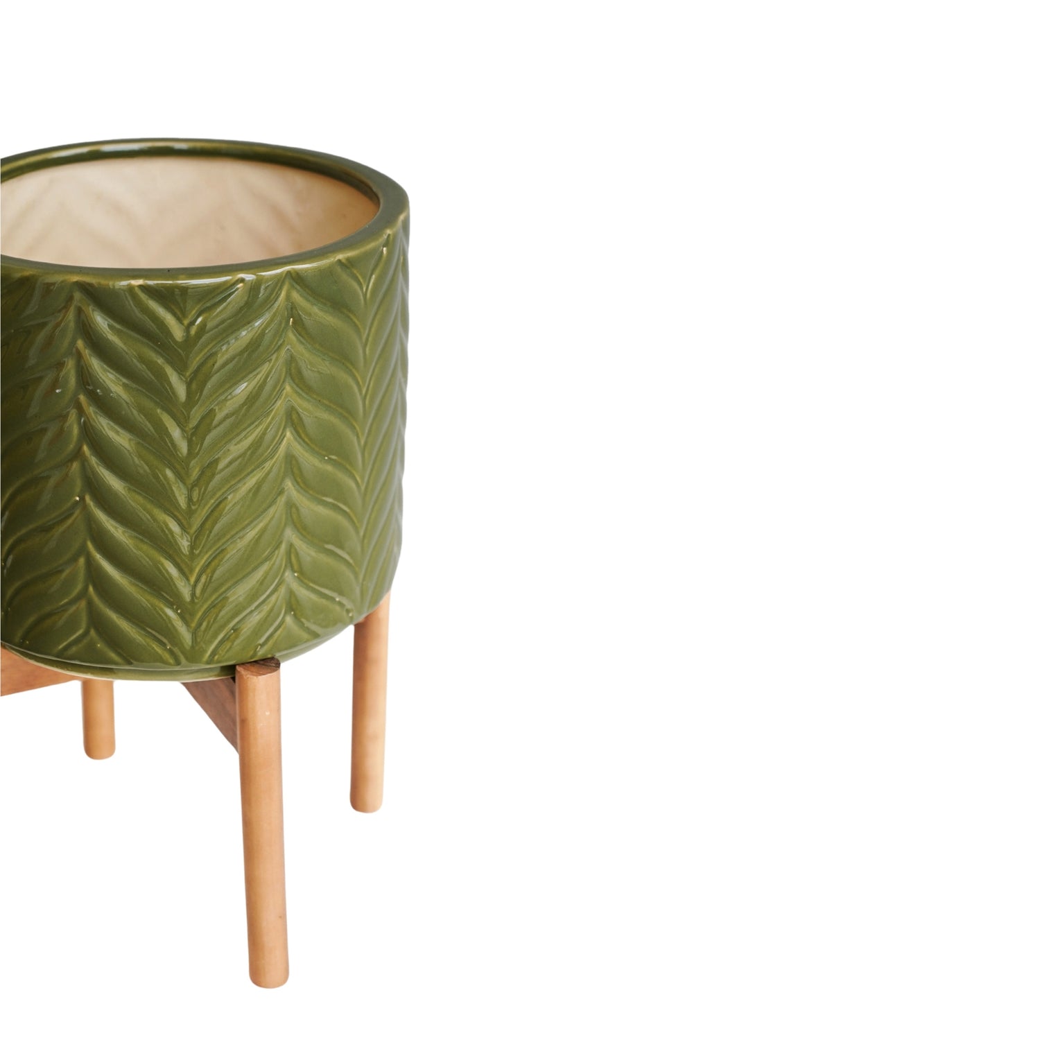 Andebu Chevron Moss Planter Medium - Medium - Skandi London