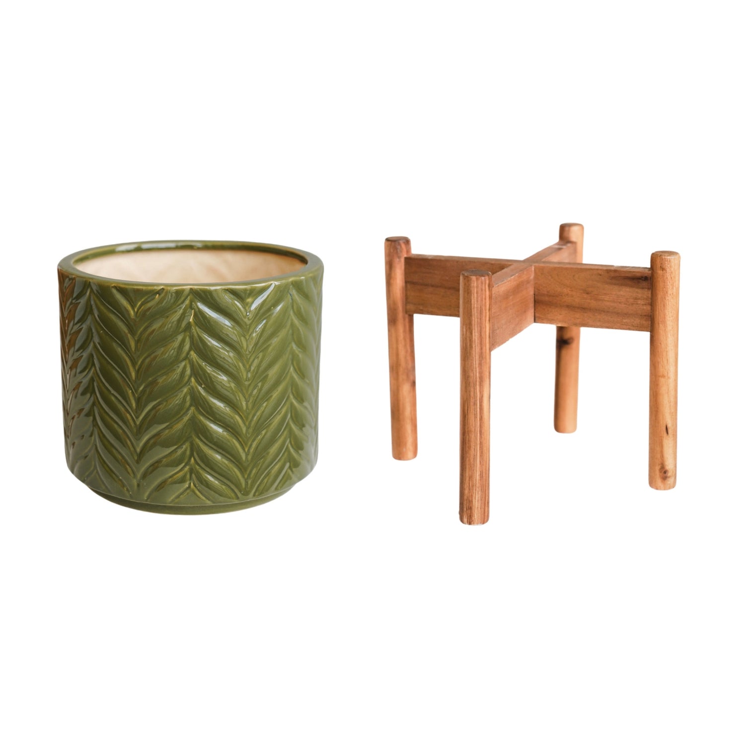 Andebu Chevron Moss Planter Medium - Medium - Skandi London