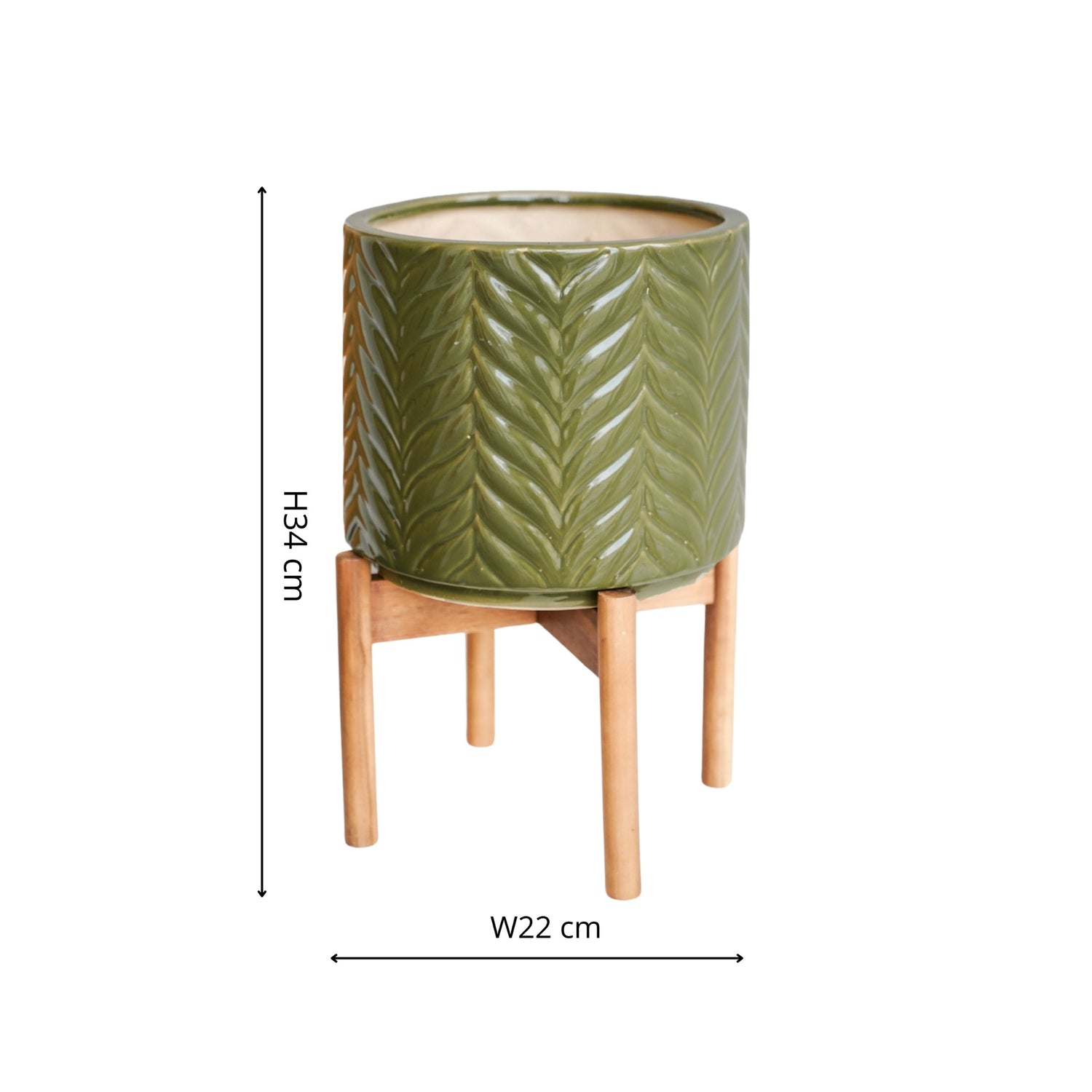 Andebu Chevron Moss Planter Medium - Medium - Skandi London