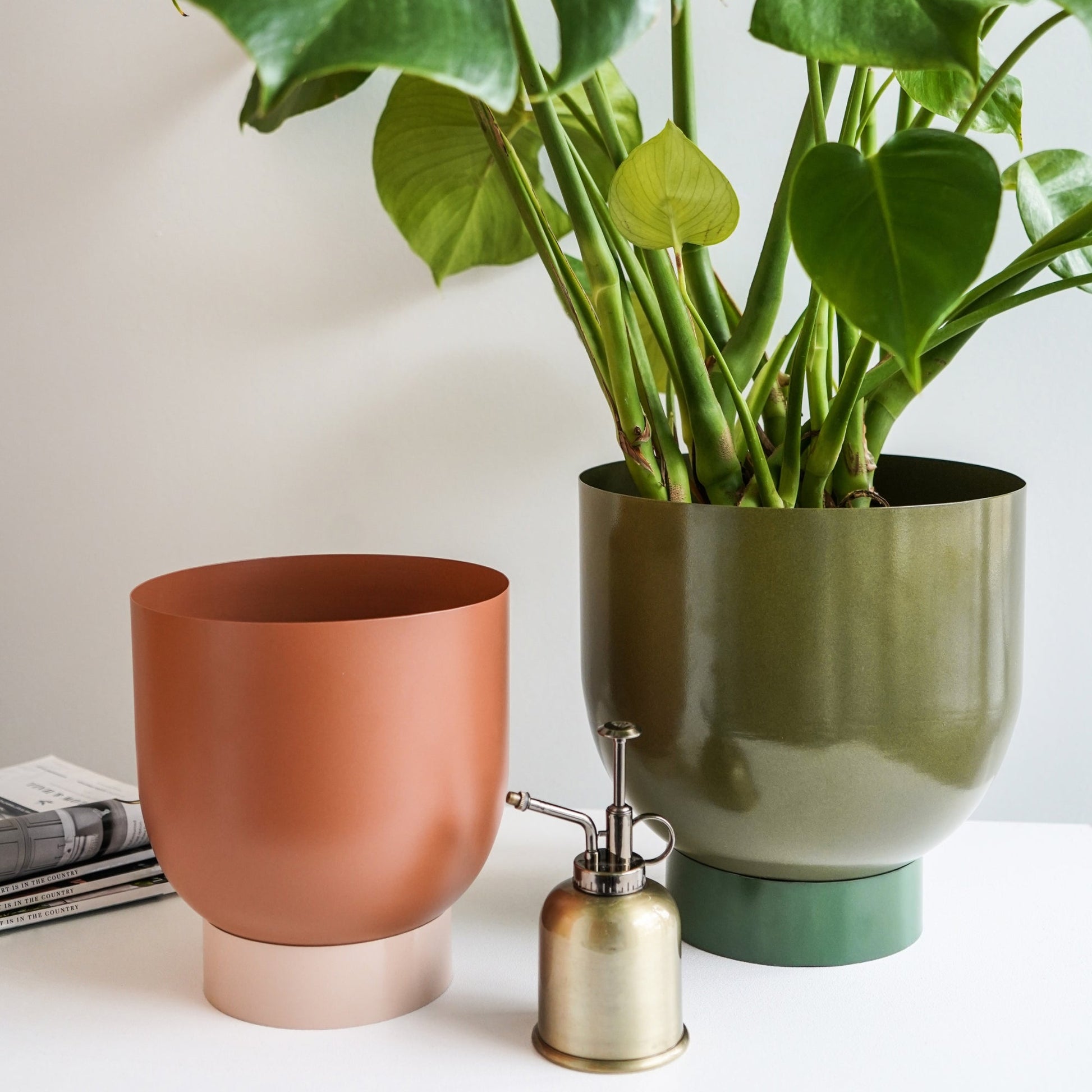 Austin Dual Green Metal Planters Set of 2 - Skandi London