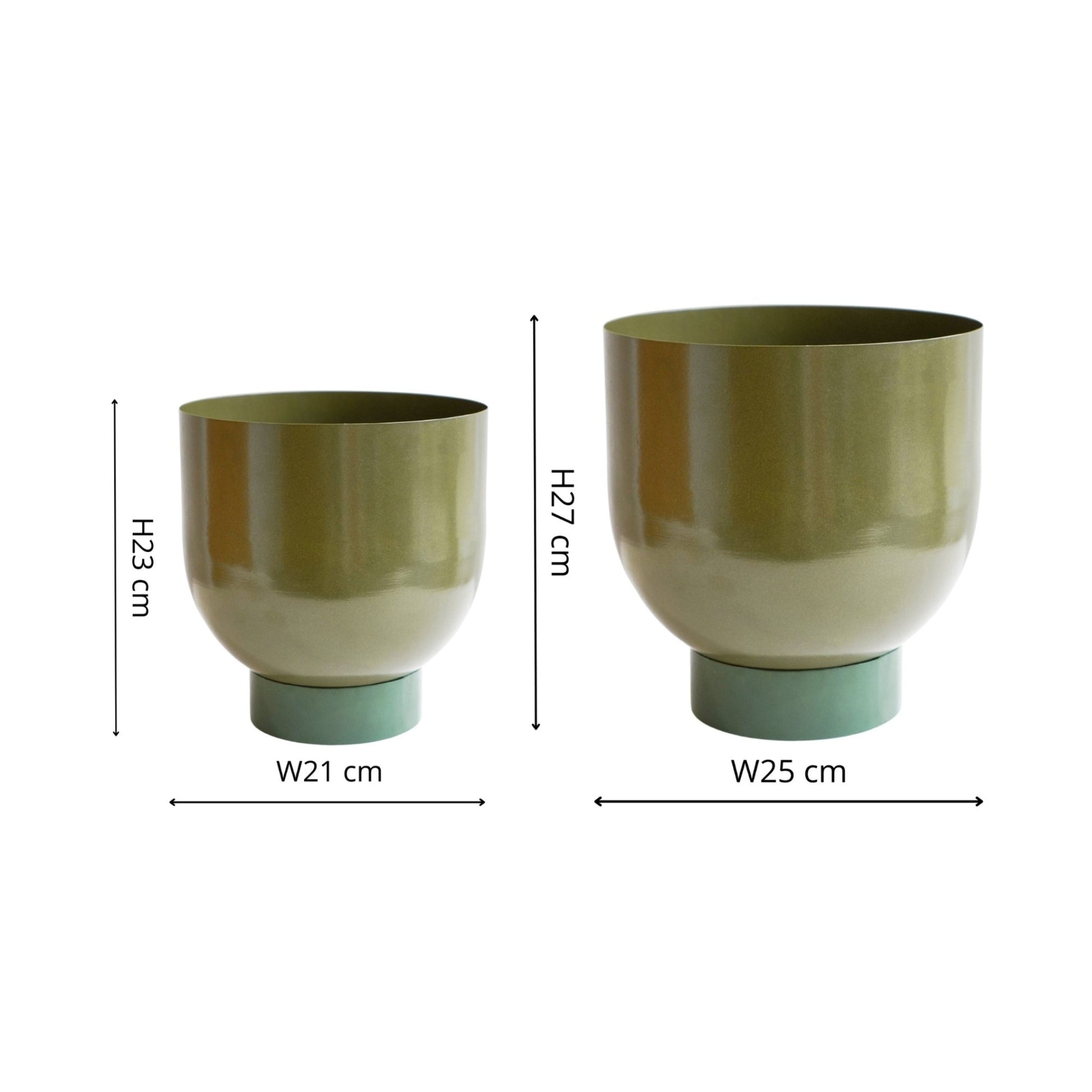 Austin Dual Green Metal Planters Set of 2 - Skandi London