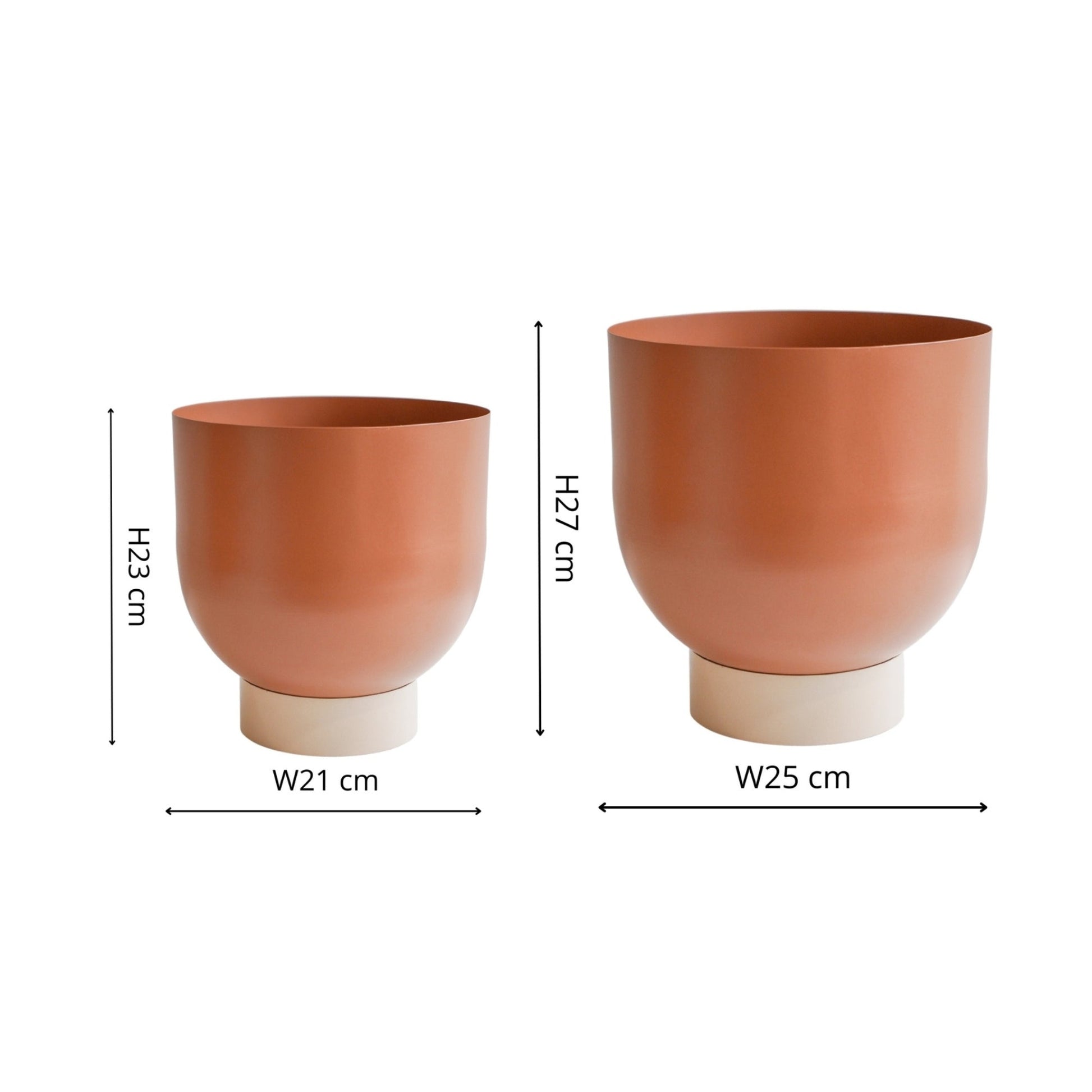 Austin Dual Rubarb Metal Planters Set of 2 - Skandi London