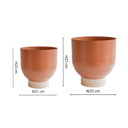 Austin Dual Rubarb Metal Planters Set of 2 - Skandi London