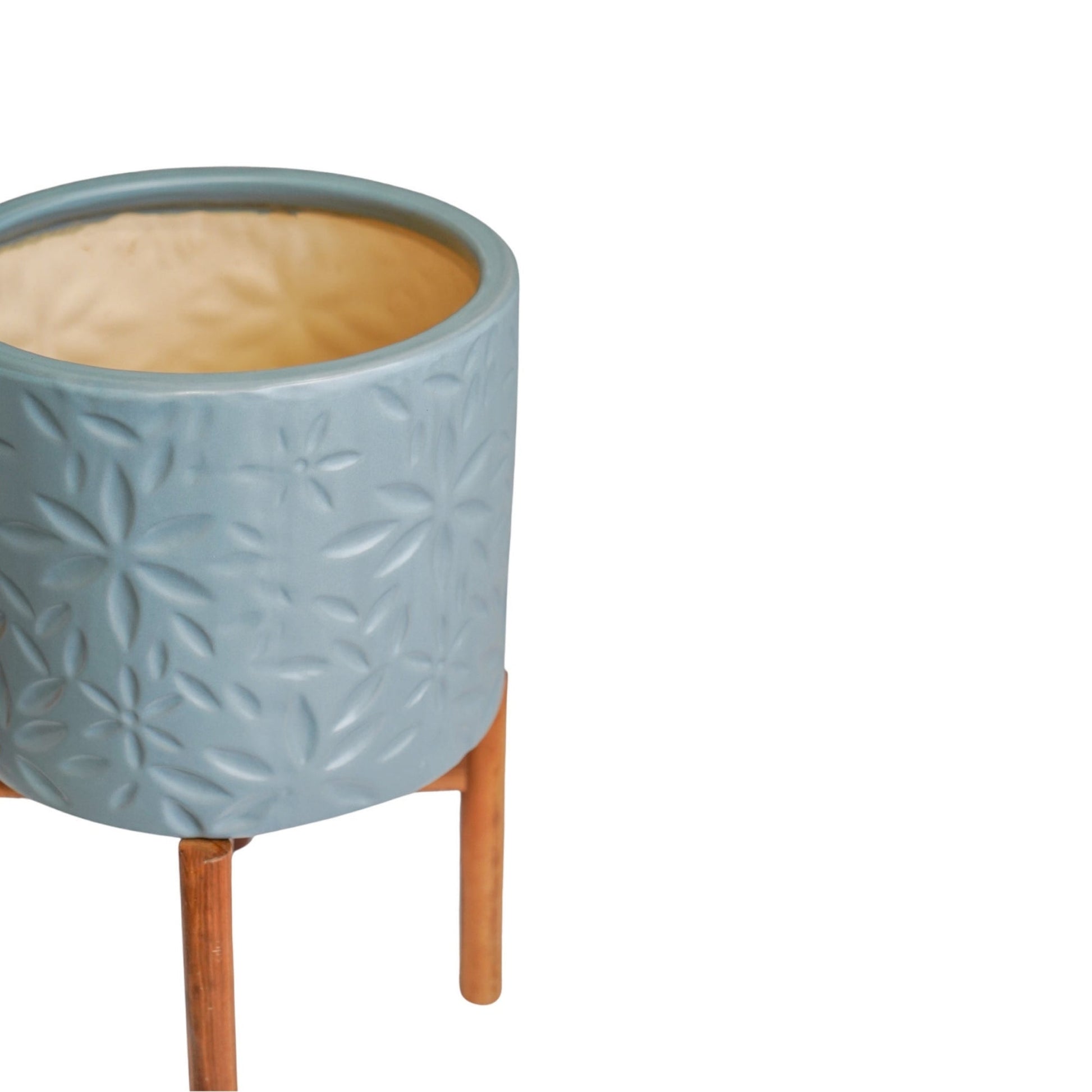 Aspen Flower Dusty Blue Planter H34cm D22cm - Skandi London