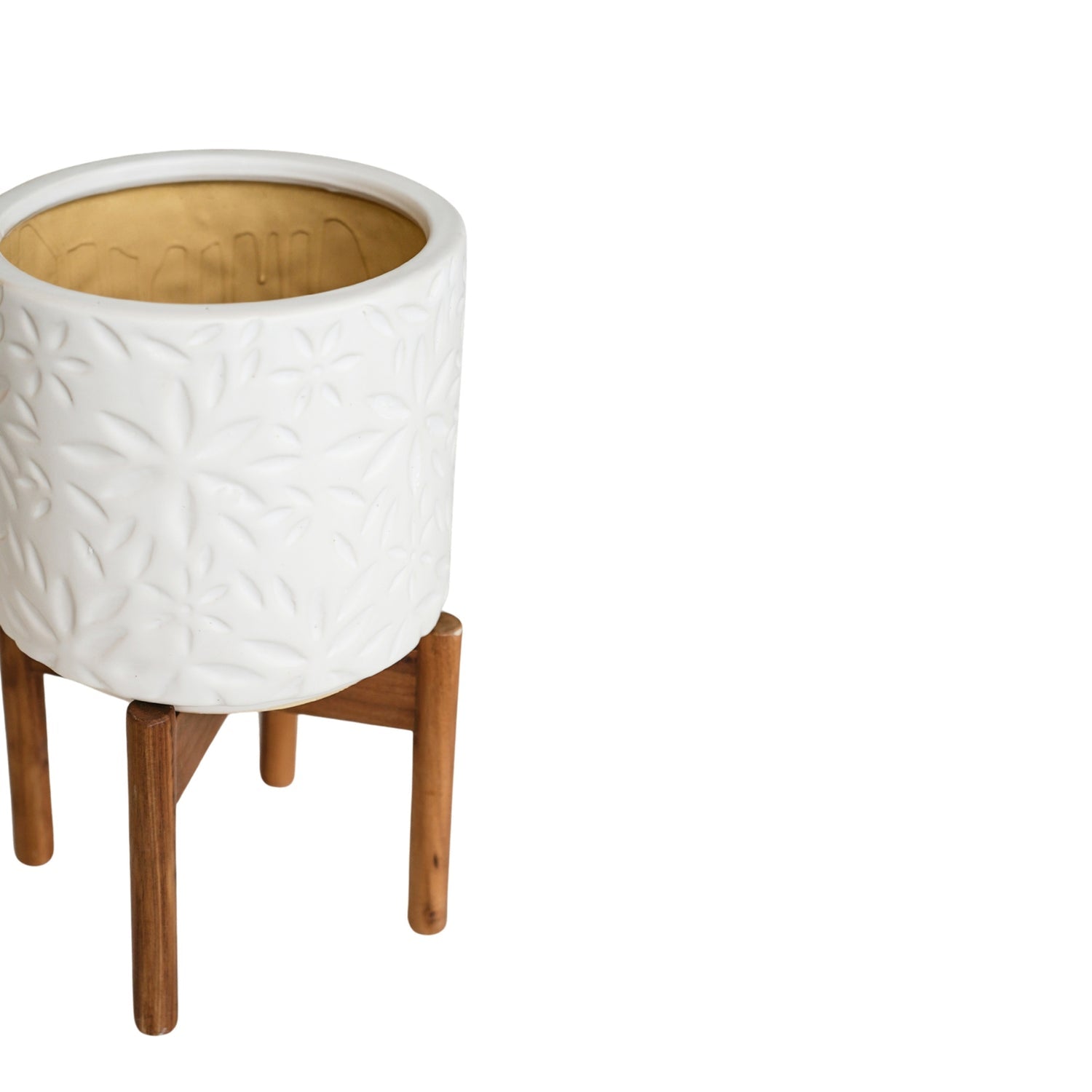 Andebu Flower Ivory Planter Medium - Medium - Skandi London