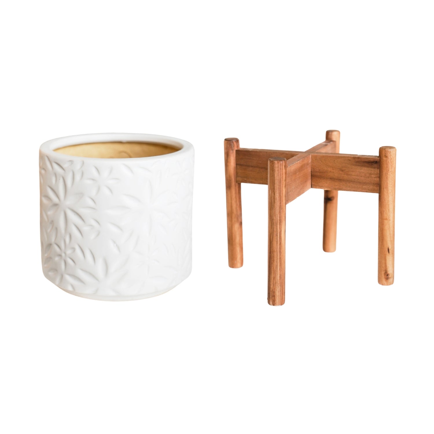 Andebu Flower Ivory Planter Medium - Medium - Skandi London