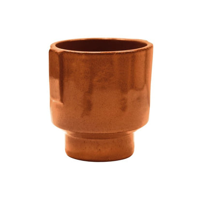Aries Glazed handles planter Rust H20cm D19cm - Skandi London