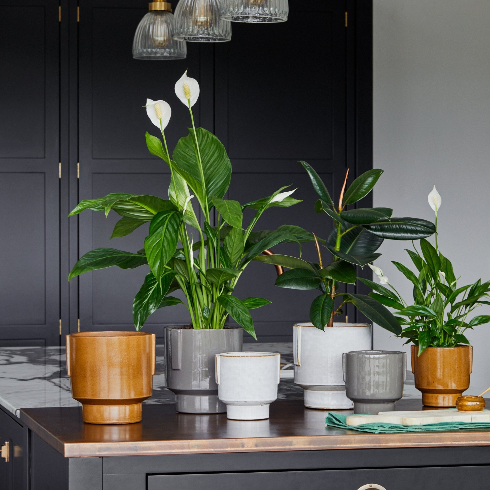 Aries Glazed handles planter Rust H20cm D19cm - Skandi London