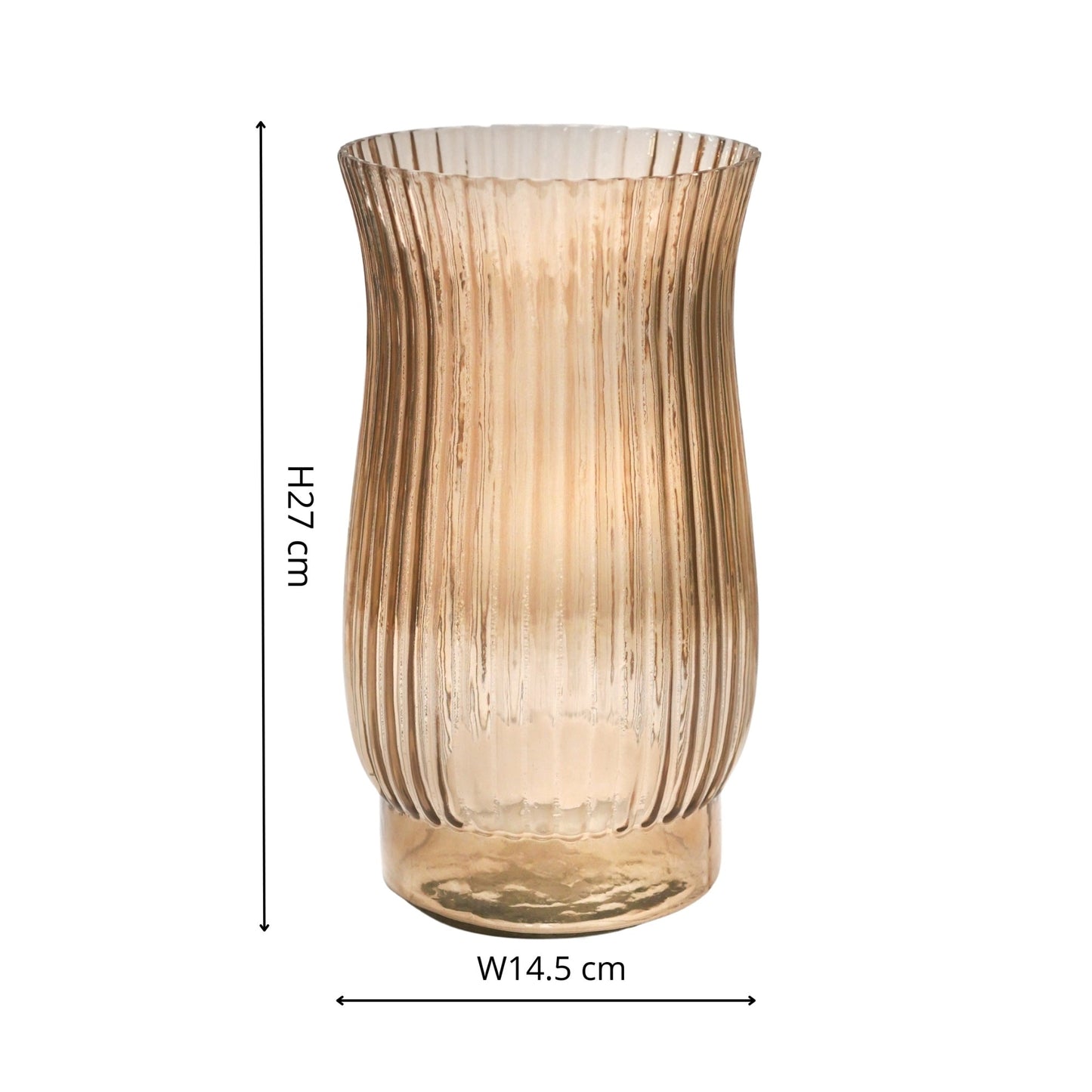 Airlie Ribbed Vase Apricot H27cm W14.5cm - Skandi London