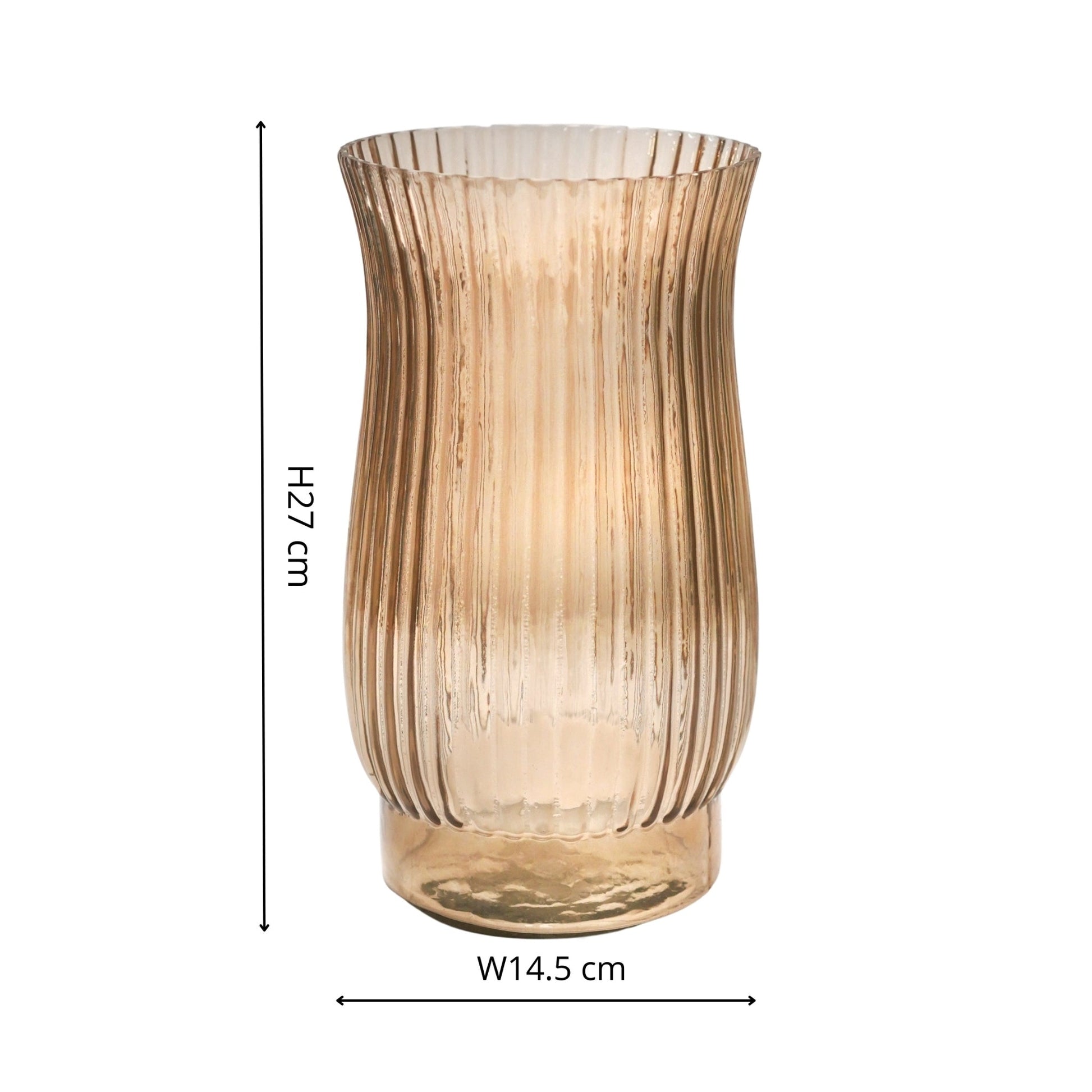 Airlie Ribbed Vase Apricot H27cm W14.5cm - Skandi London