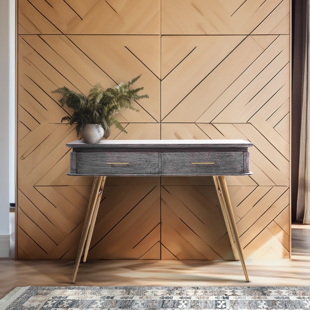 Fulham Two Drawer Wooden Console Table - Skandi London