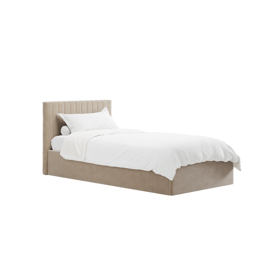 Soho Nordic Beige Ottoman Single Bed - Skandi London