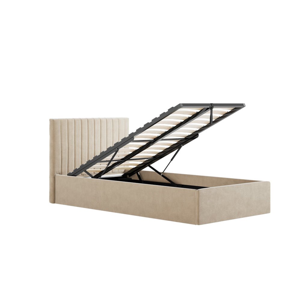 Soho Nordic Beige Ottoman Single Bed - Skandi London