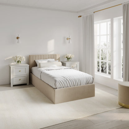 Soho Nordic Beige Ottoman Single Bed - Skandi London