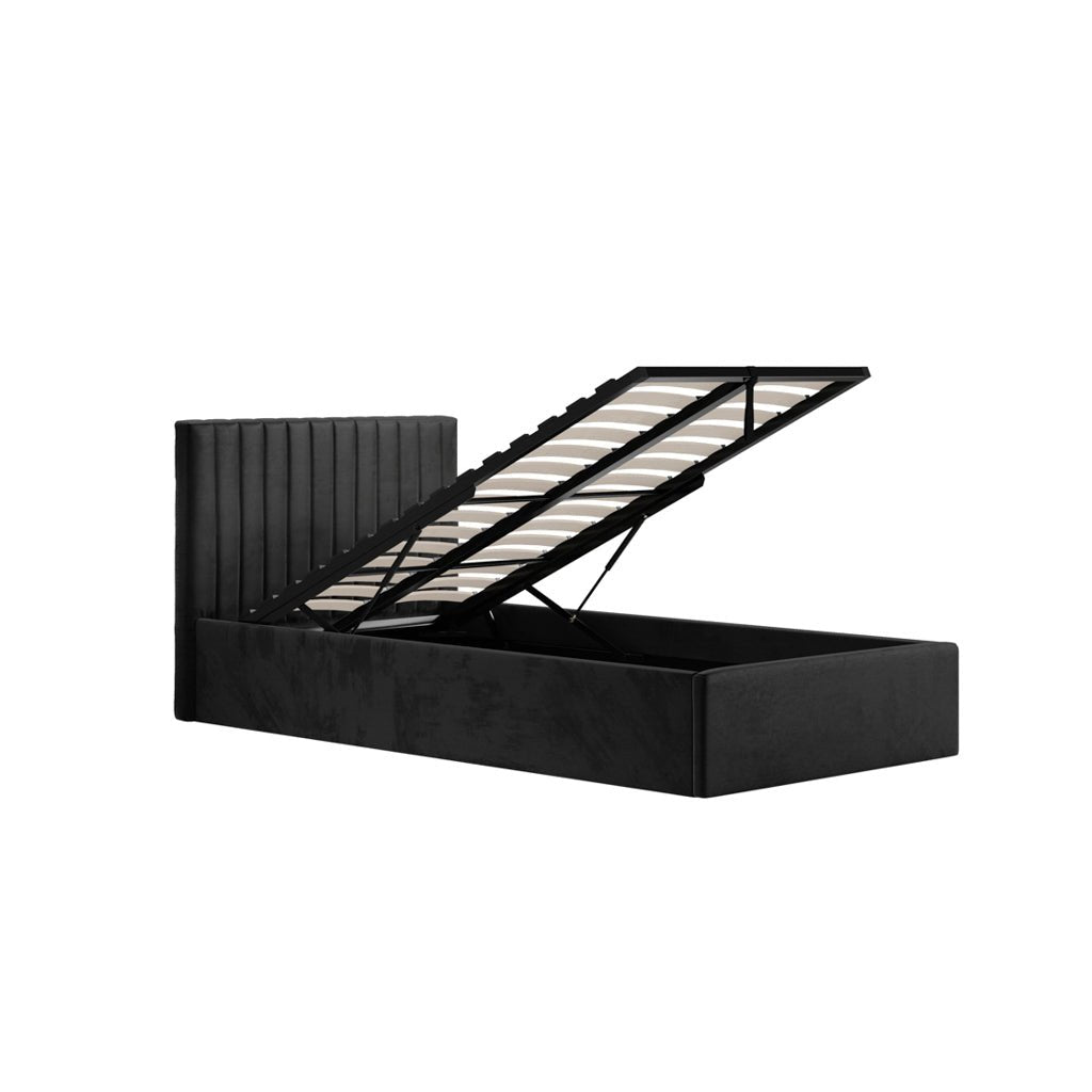 Soho Nordic Black Ottoman Single Bed - Skandi London