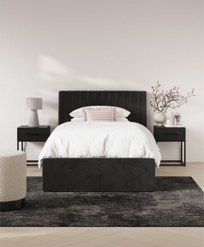 Soho Nordic Black Ottoman Single Bed - Skandi London