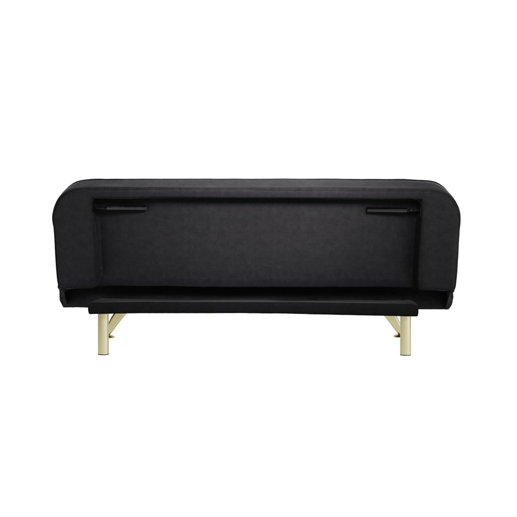 Soho Nordic Sofa Bed Black Velvet & Brushed Gold - Skandi London