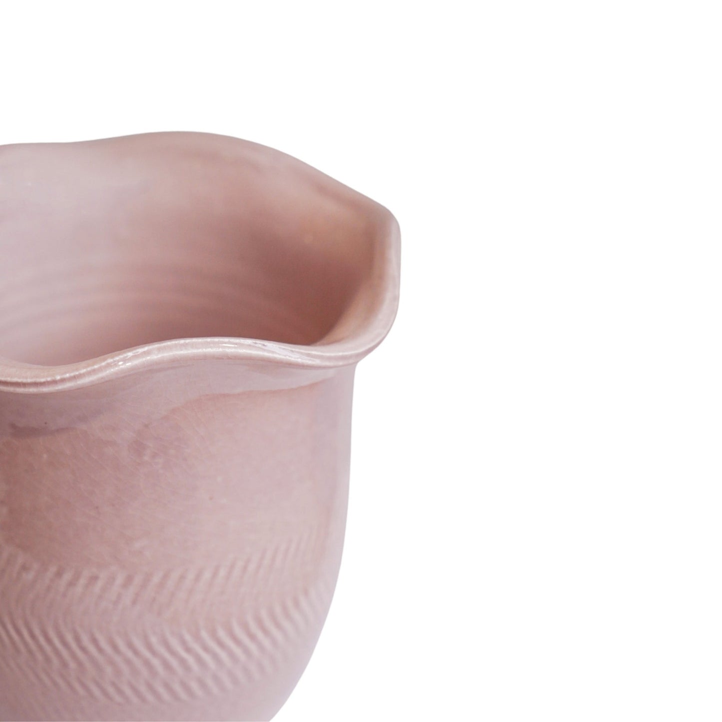 Camellia Blush Scalloped Edge Planter H25cm D26cm - Skandi London