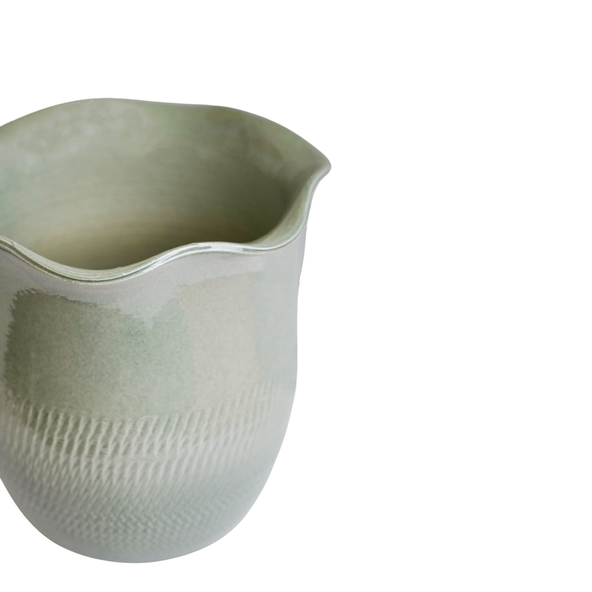 Camellia Sage Scalloped Edge Planter H25cm D26cm - Skandi London