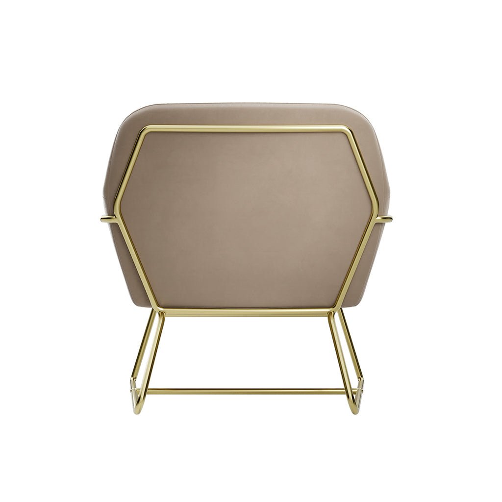 Soho Nordic Armchair Beige Velvet & Brushed Gold - Skandi London