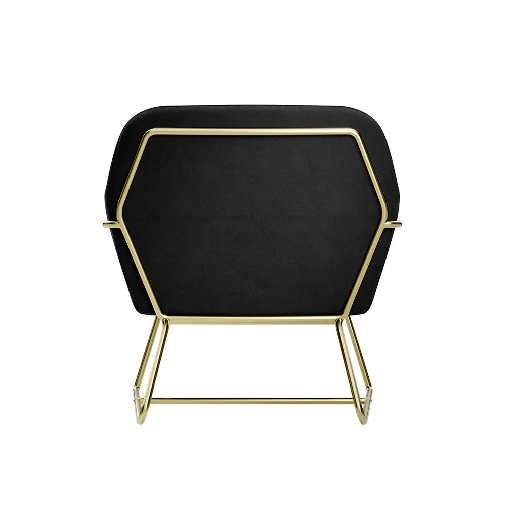 Soho Nordic Armchair Black Velvet & Brushed Gold - Skandi London