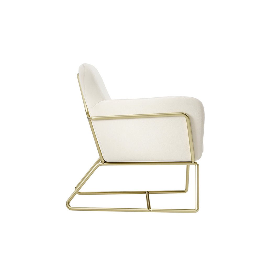 Soho Nordic Armchair Cream Velvet & Brushed Gold - Skandi London