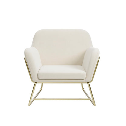 Soho Nordic Armchair Cream Velvet & Brushed Gold - Skandi London
