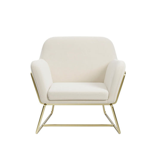 Soho Nordic Armchair Cream Velvet & Brushed Gold - Skandi London