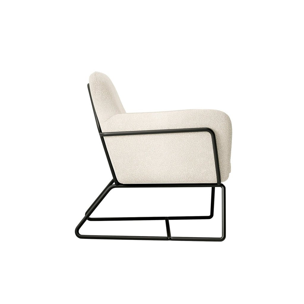 Soho Nordic Armchair Ivory Boucle & Matte Black - Skandi London