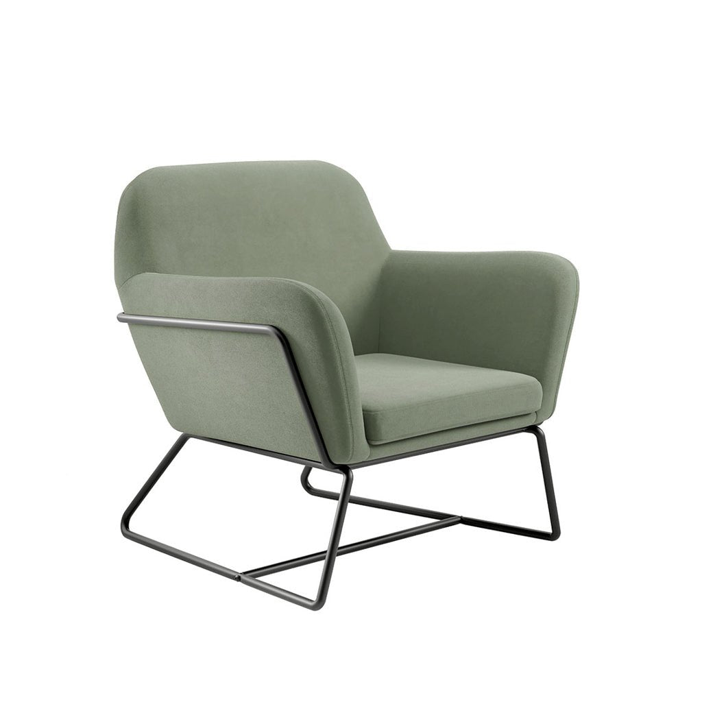 Soho Nordic Armchair Sage Velvet & Matte Black - Skandi London