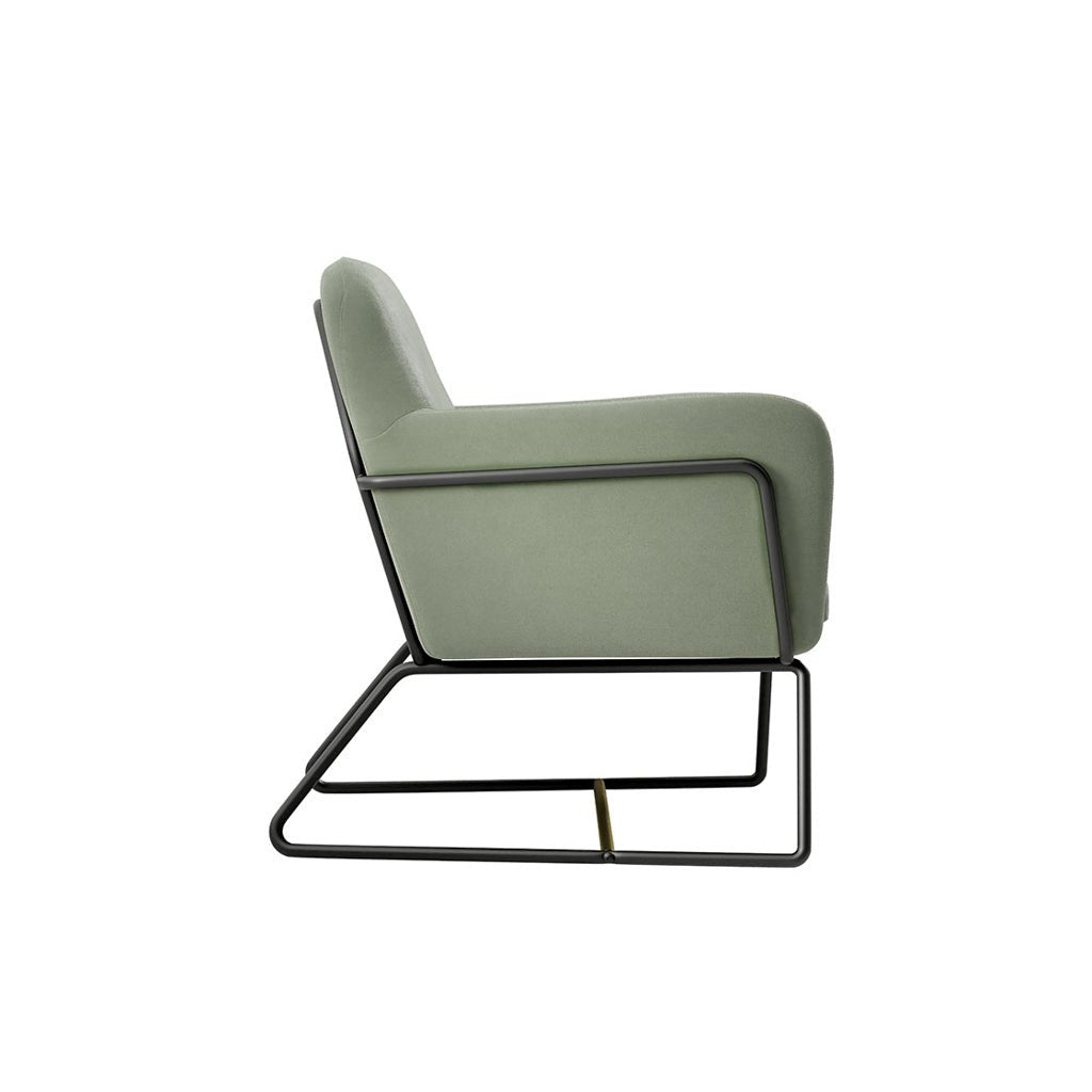 Soho Nordic Armchair Sage Velvet & Matte Black - Skandi London