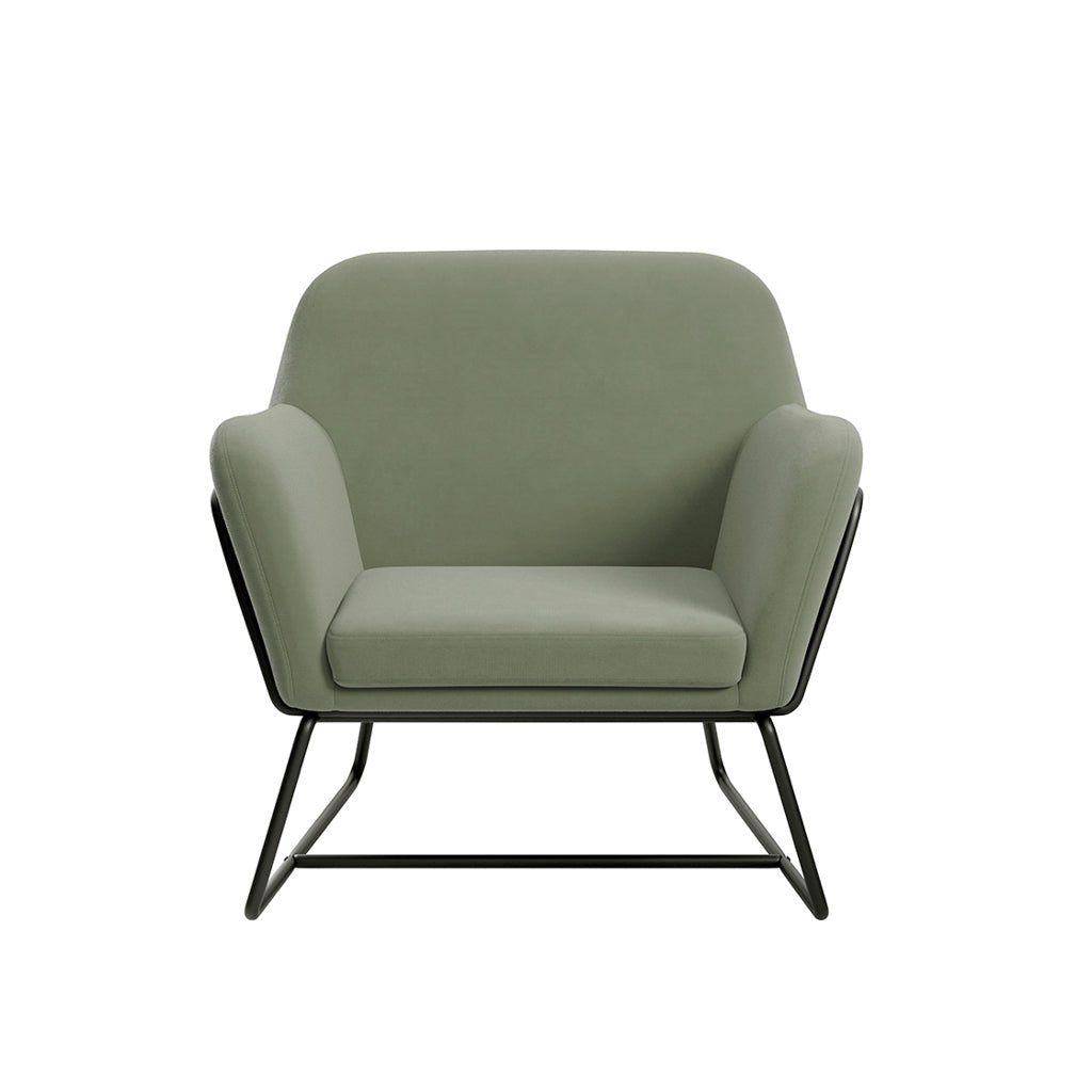 Soho Nordic Armchair Sage Velvet & Matte Black - Skandi London