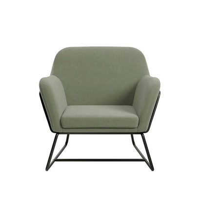 Soho Nordic Armchair Sage Velvet & Matte Black - Skandi London