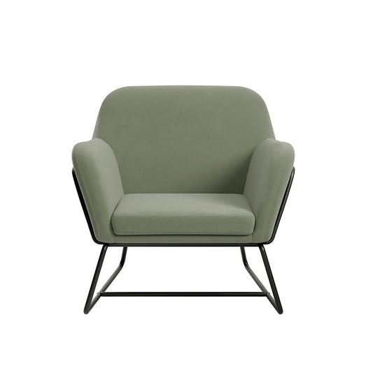 Soho Nordic Armchair Sage Velvet & Matte Black - Skandi London