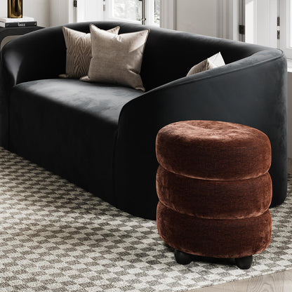 Nova Brandy & Black Pouffe - Skandi London