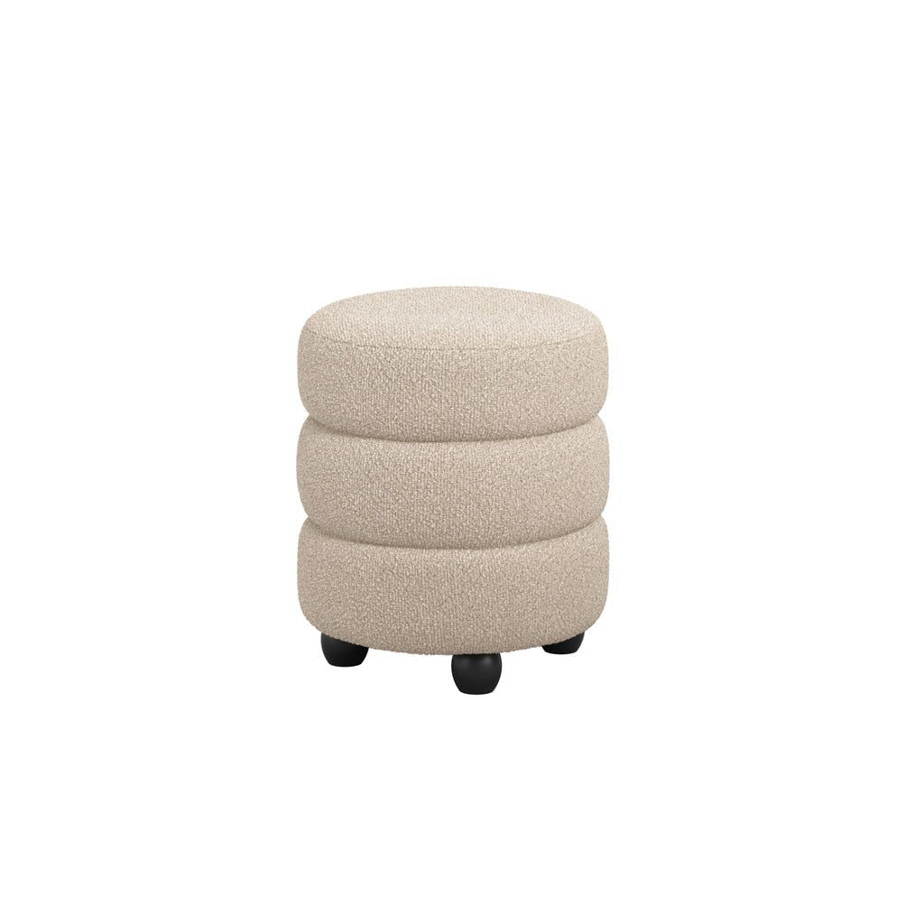 Nova Buff & Black Pouffe - Skandi London