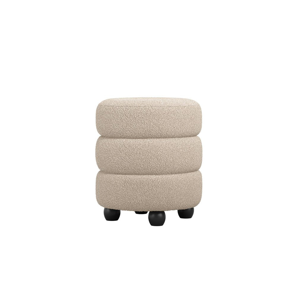 Nova Buff & Black Pouffe - Skandi London