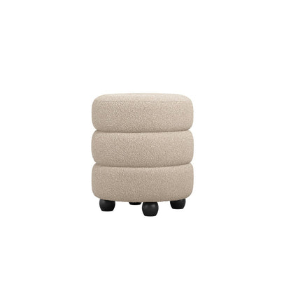 Nova Buff & Black Pouffe - Skandi London