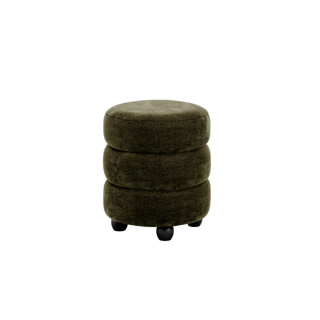 Nova Olive & Black Pouffe - Skandi London