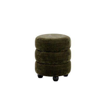 Nova Olive & Black Pouffe - Skandi London
