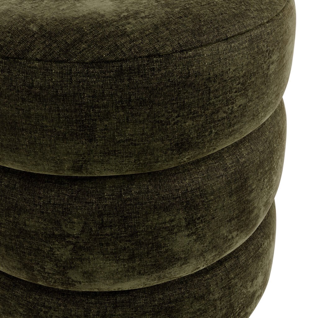 Nova Olive & Black Pouffe - Skandi London