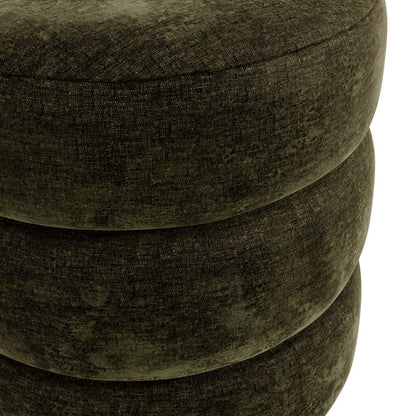 Nova Olive & Black Pouffe - Skandi London