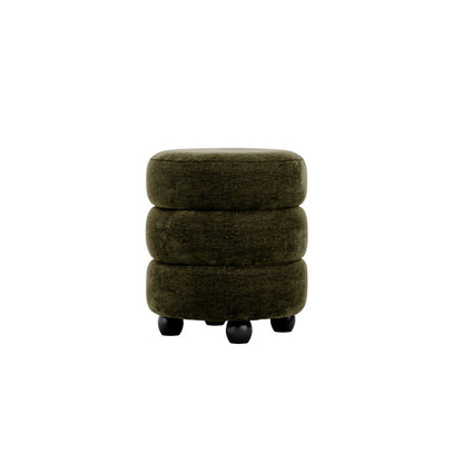 Nova Olive & Black Pouffe - Skandi London
