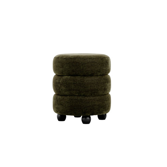 Nova Olive & Black Pouffe - Skandi London