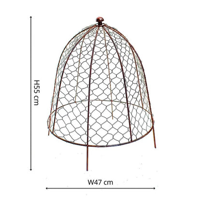 Outdoor Wire Netted Plant Protector Bronze H55cm W47 - Skandi London