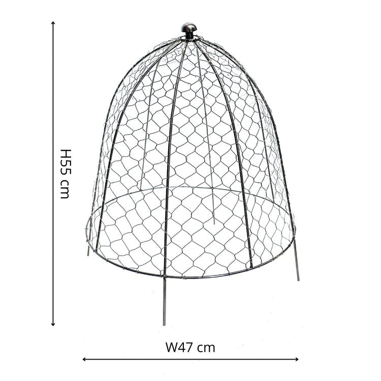 Outdoor Wire Netted Plant Protector Zinc H55cm W47 - Skandi London